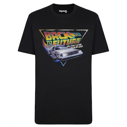 Bigdude Official Back To The Future Print T-Shirt Black